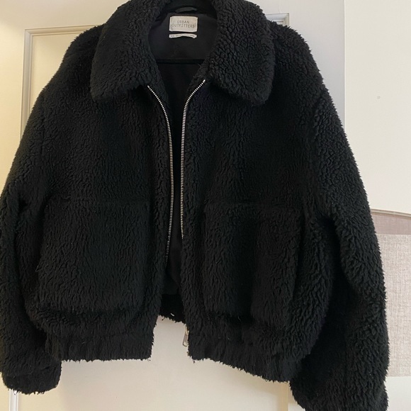 Urban Outfitters Cropped Teddy Jacket - Black - Picture 5 of 6